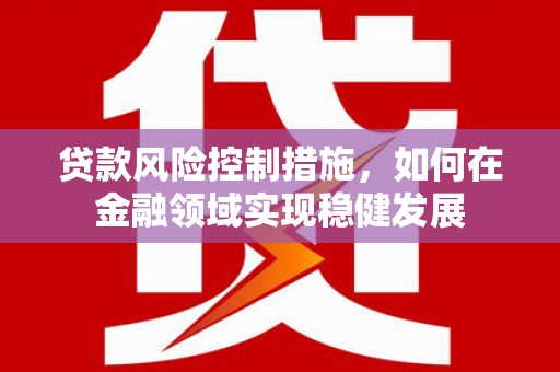 枝江贷款风险控制措施，如何在金融领域实现稳健发展