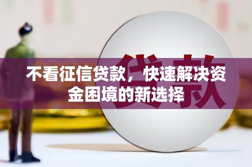 于田不看征信贷款，快速解决资金困境的新选择