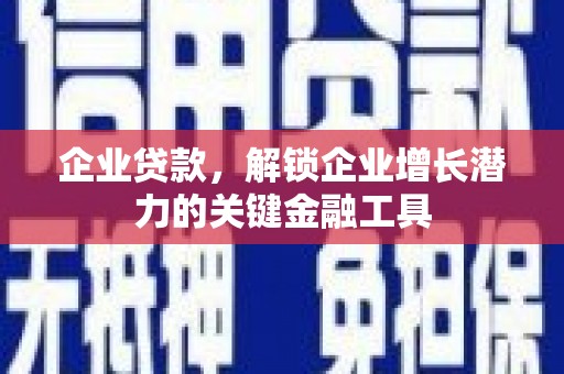 新蔡企业贷款，解锁企业增长潜力的关键金融工具