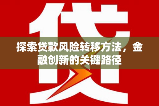 无极探索贷款风险转移方法，金融创新的关键路径
