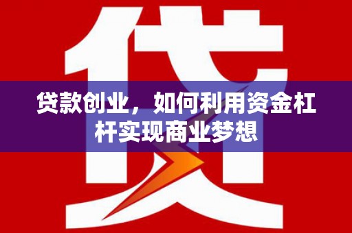 平南贷款创业，如何利用资金杠杆实现商业梦想