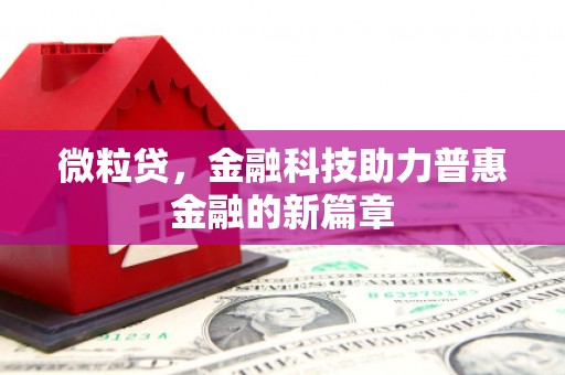 里港微粒贷，金融科技助力普惠金融的新篇章