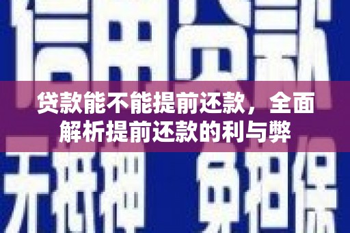 大兴安岭贷款能不能提前还款，全面解析提前还款的利与弊